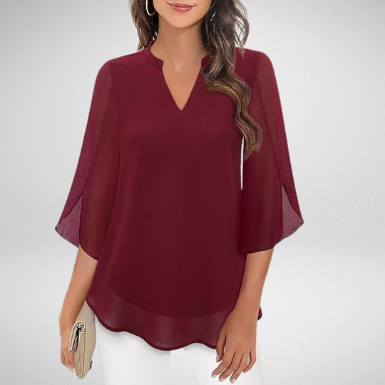 Calina – Flowing Chiffon Blouse for Women