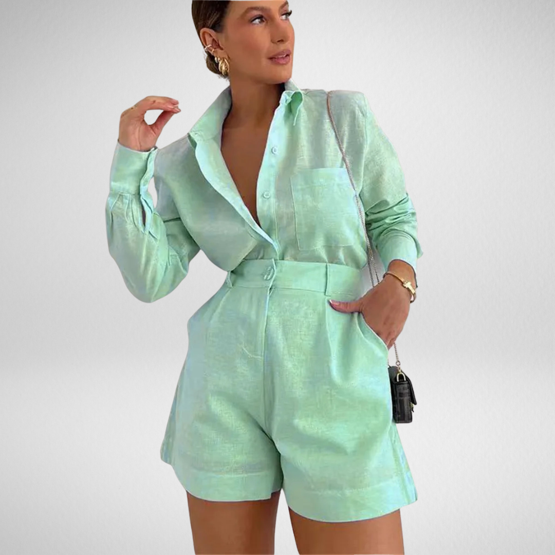 Mirelle | Soft-Tailored Casual Shirt & Shorts Set