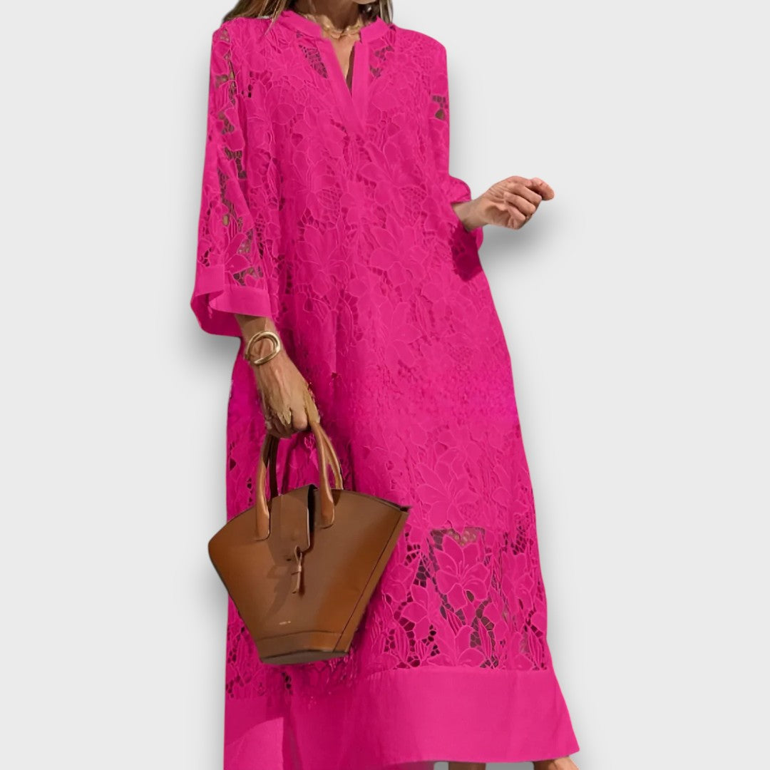 Ismee – Airy Dress with Print and Short Sleeves