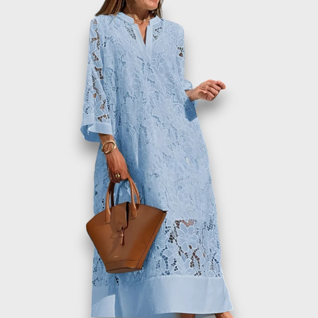 Ismee – Airy Dress with Print and Short Sleeves