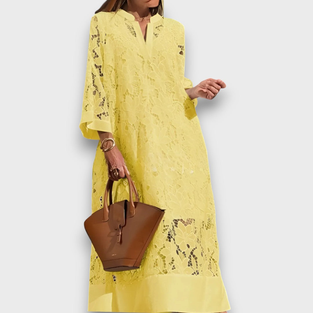Ismee – Airy Dress with Print and Short Sleeves