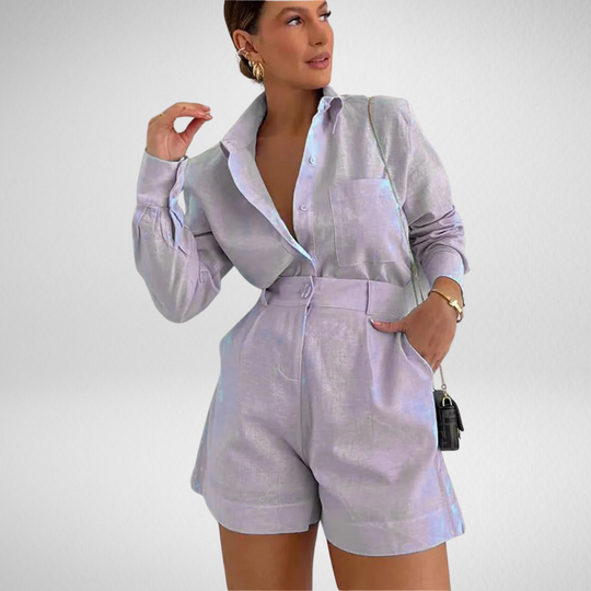 Mirelle | Soft-Tailored Casual Shirt & Shorts Set