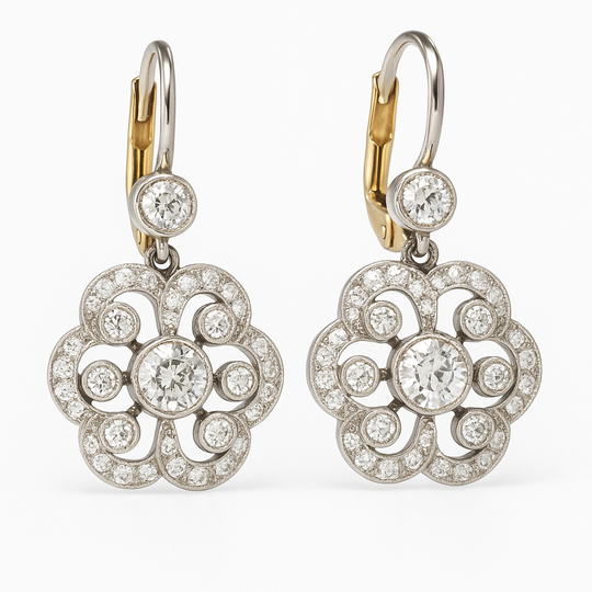Vintage crystal mandala earrings