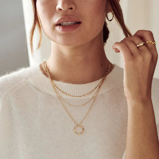 Eleanor – Layered Gold Circle Pendant Necklace for Women