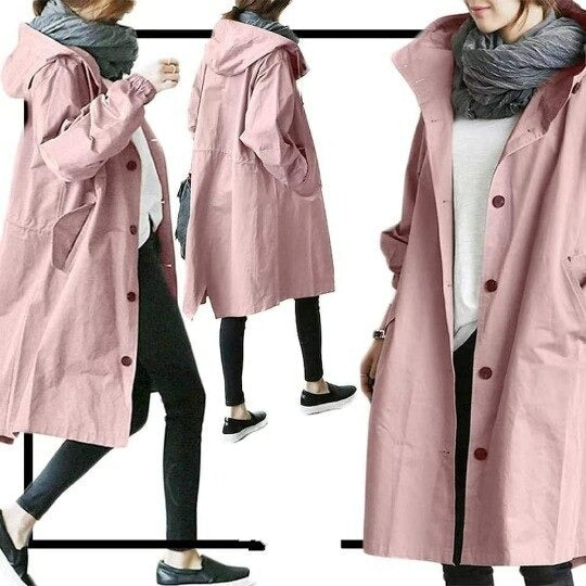 Analeia – Oversized Hooded Trench Coat for Women