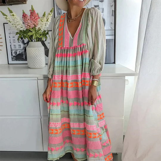 Jasmine – Pastel Stripes Relaxed Maxi Dress