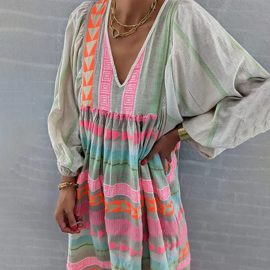 Jasmine – Pastel Stripes Relaxed Maxi Dress