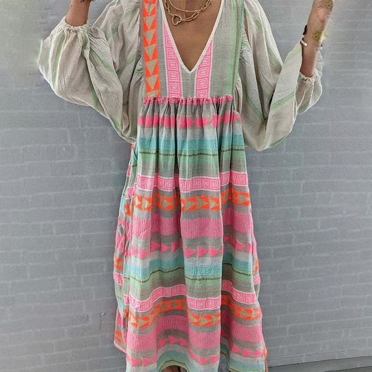 Jasmine – Pastel Stripes Relaxed Maxi Dress