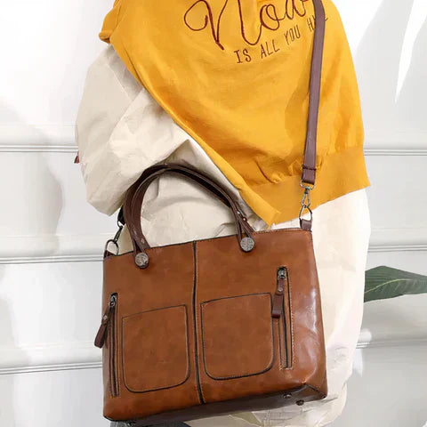 Halle – Classic Leather Work Tote for Women