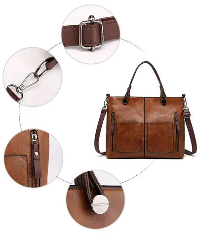 Halle – Classic Leather Work Tote for Women