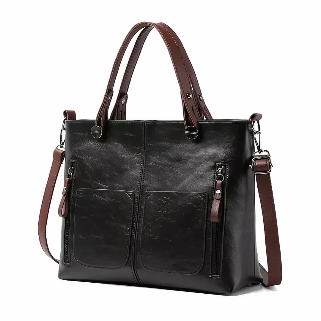 Halle – Classic Leather Work Tote for Women