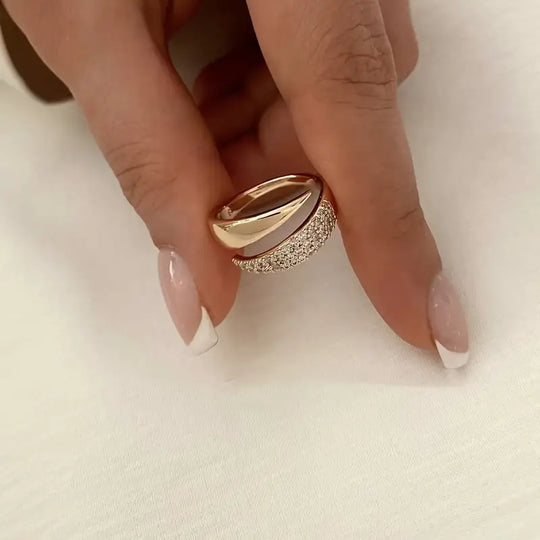 Aimee – Two-Tone Pavé Band Ring