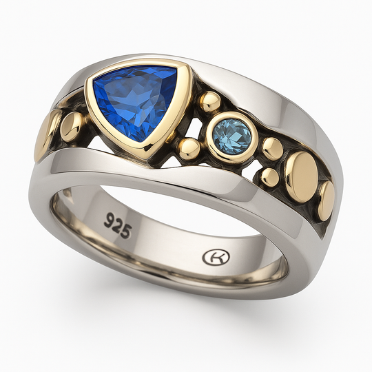 Vintage blue crystal ring