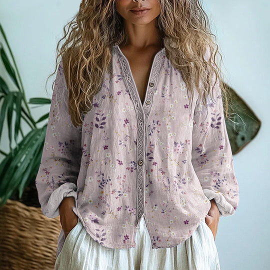 Seleen – Bohemian Floral Blouse for Women