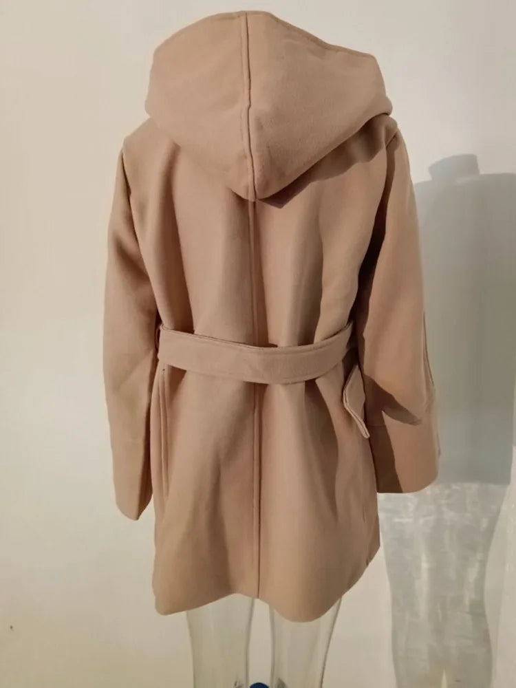 Atasha – Belted Wool Blend Wrap Coat for Women