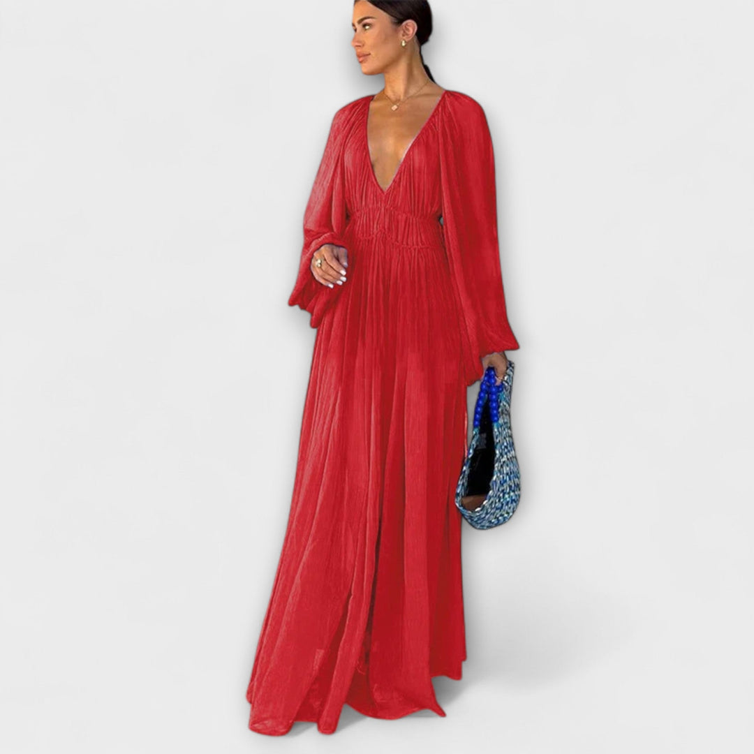 Marienna – Maxi Dress with Artistic Pleats
