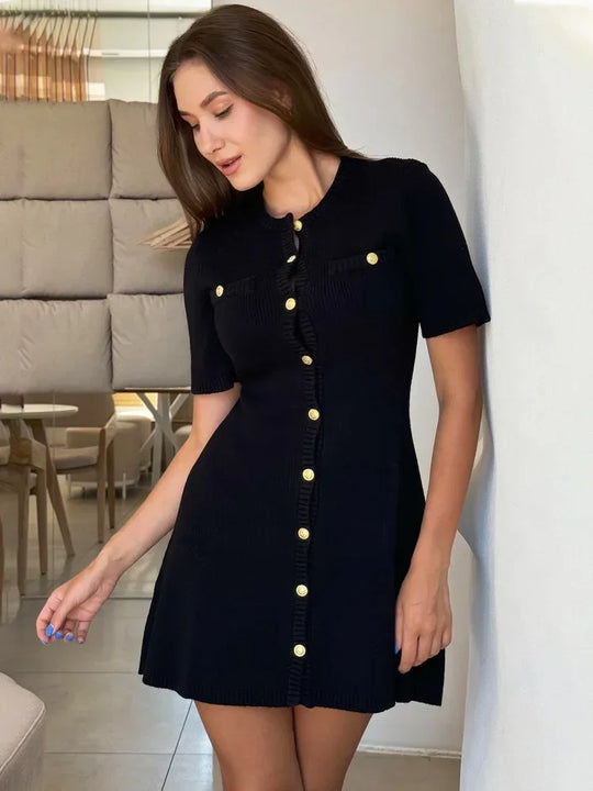 Queenzelle – Button-Down Mini Dress for Women