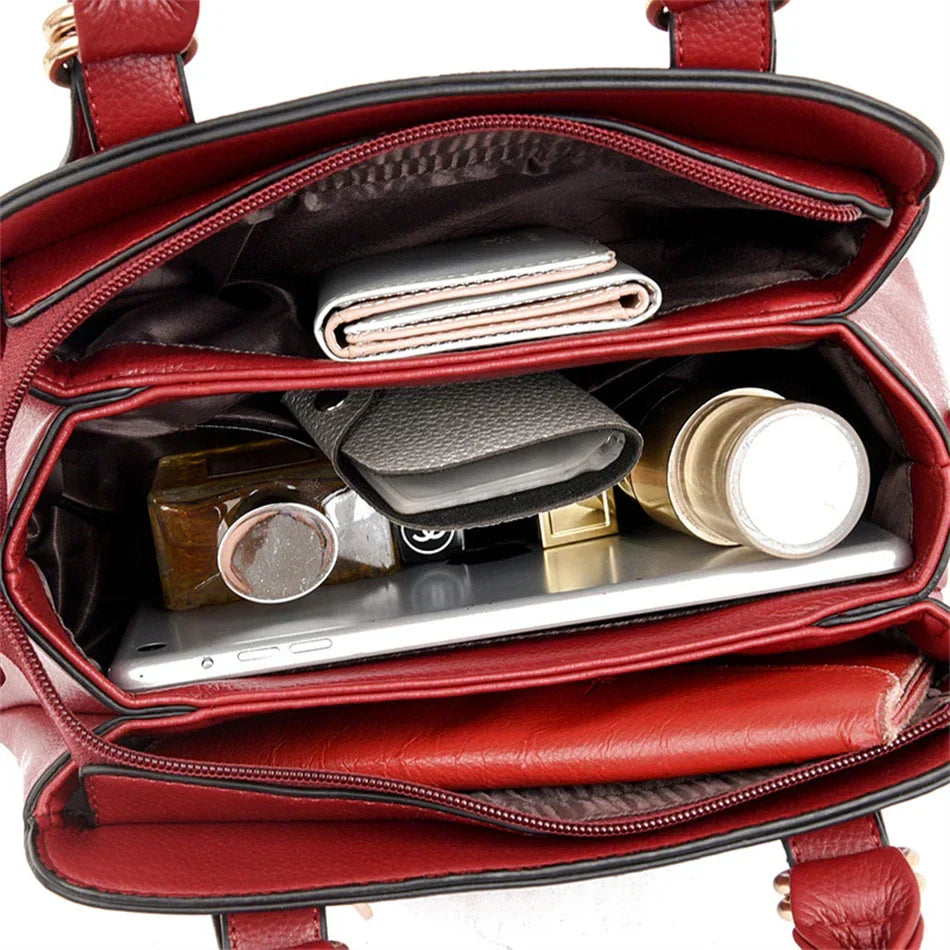 Arlette – Burgundy Double-Handled Handbag