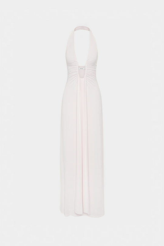 Valerie – Deep Plunge Halter Maxi Dress for Women