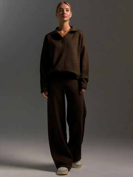 Lyanna – Minimalist Knit Two-Piece Lounge Set for Women