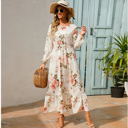 Caryll – Floral Long-Sleeve Maxi Dress for Women