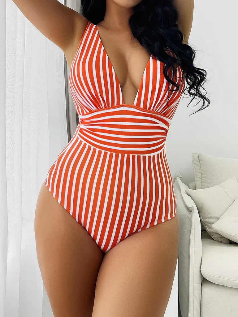 Ragne – Retro Stripe One-Piece Swimsuit