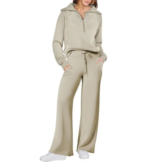 Mazie – Zip-Up Wide-Leg Lounge Set for Women