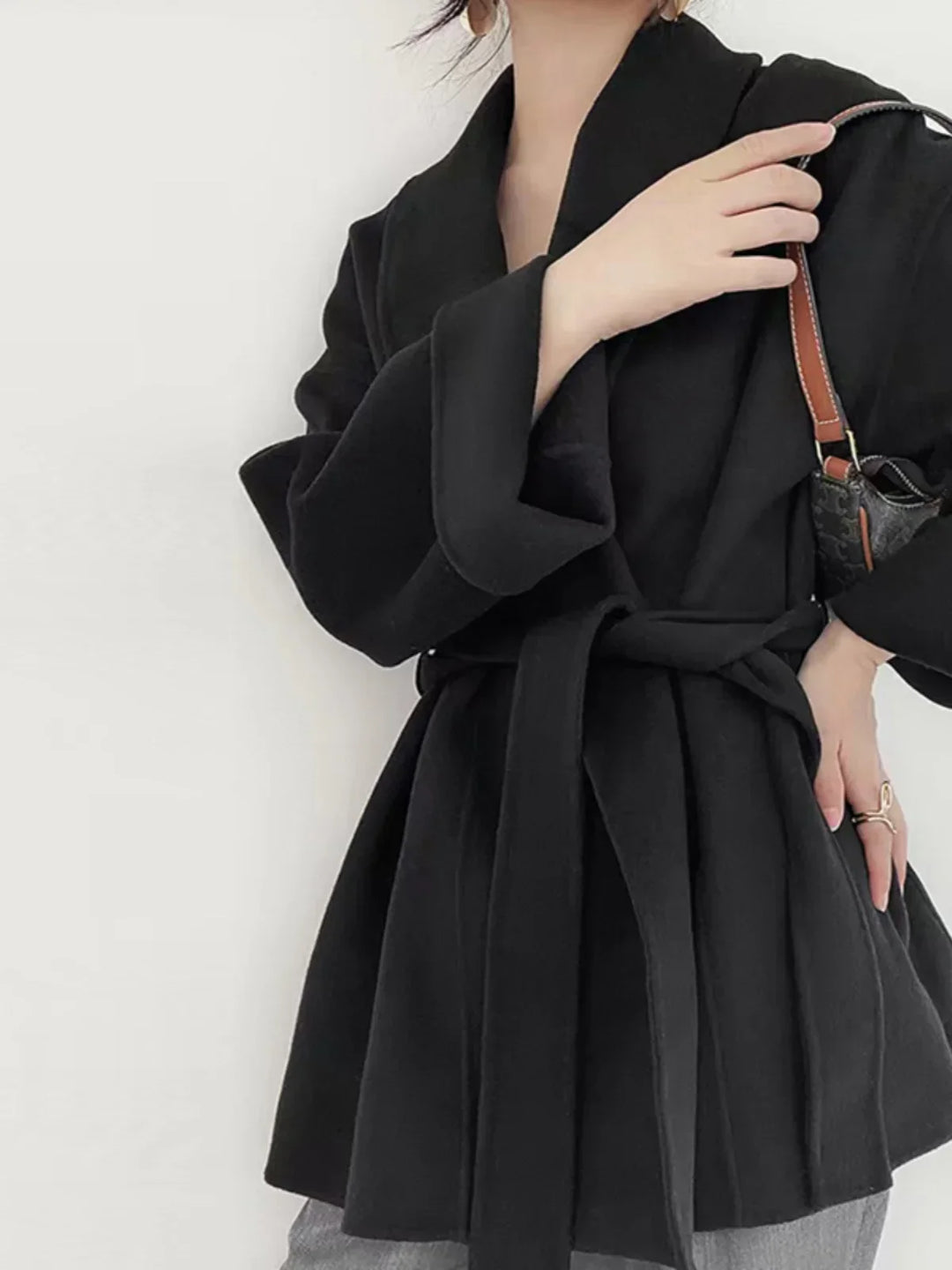 Katelyn – Belted Kimono-Style Wool Coat for Women