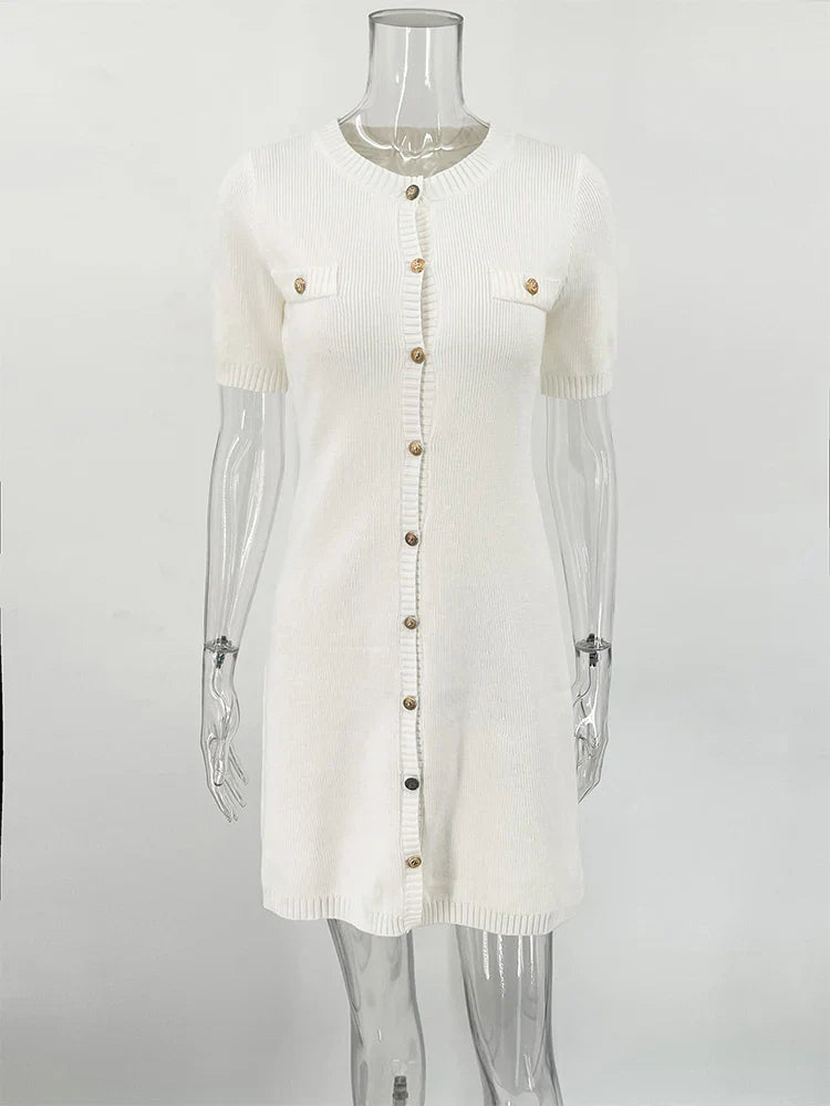 Queenzelle – Button-Down Mini Dress for Women