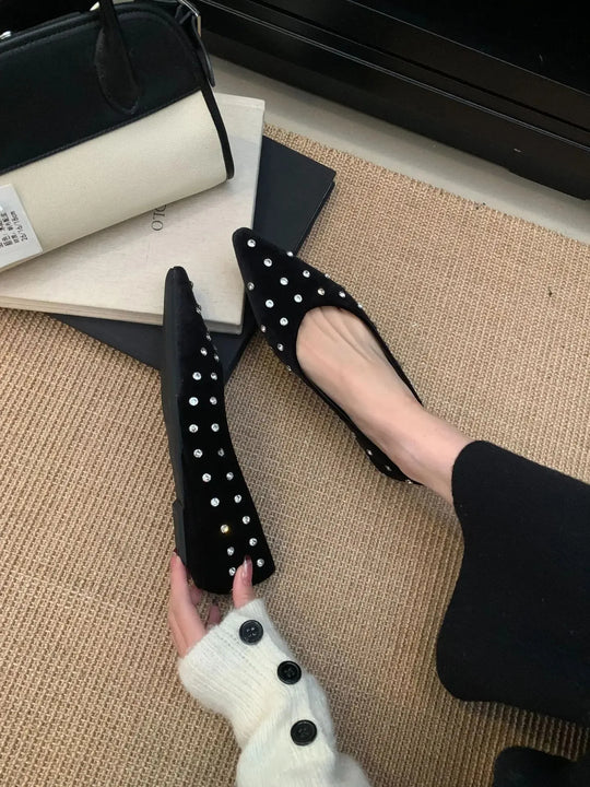 Khaye – Polka Dot Pointed-Toe Flats for Women