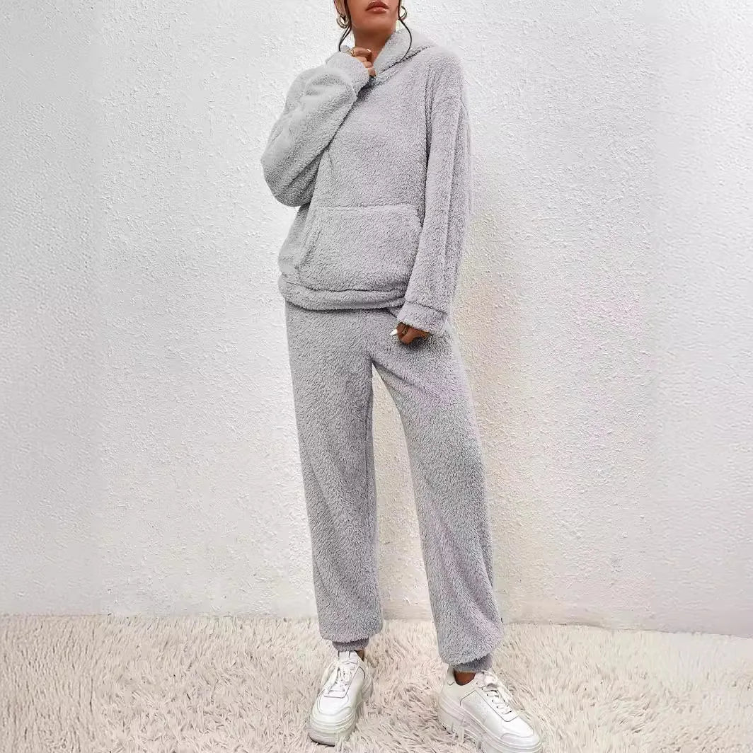 Lilianna– Fuzzy Hooded Loungewear Set for Women