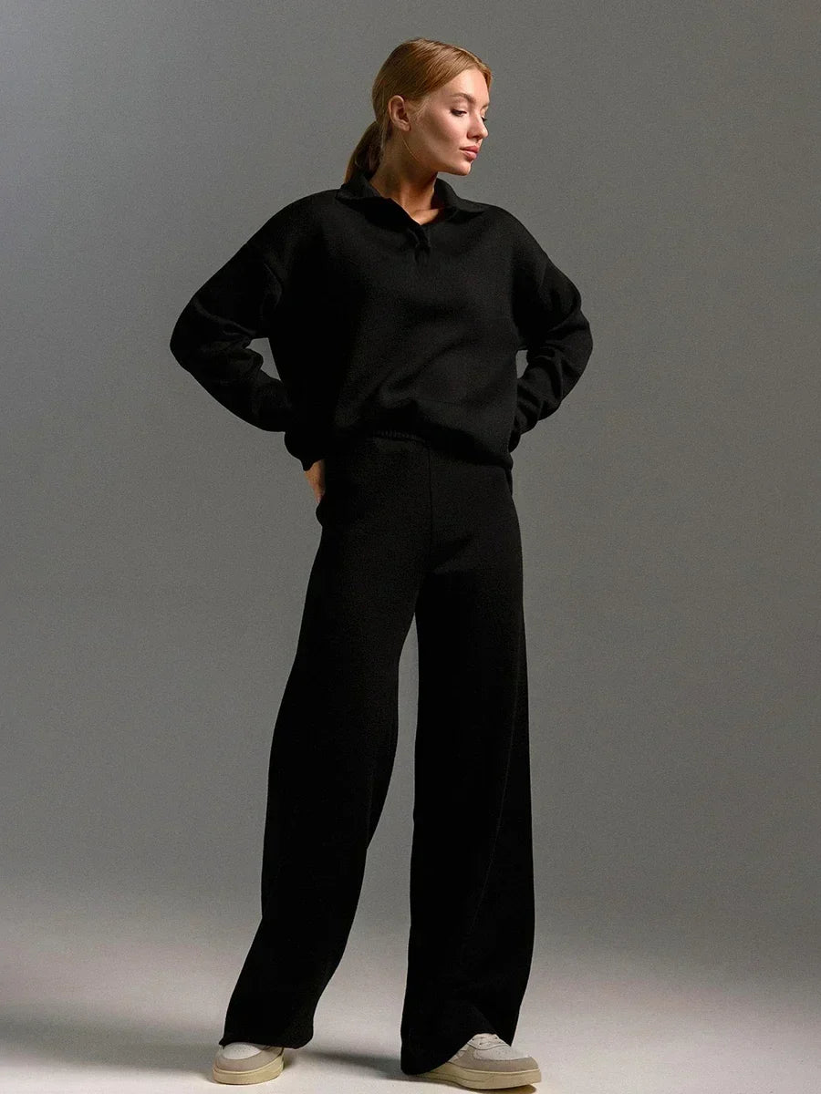 Lyanna – Minimalist Knit Two-Piece Lounge Set for Women