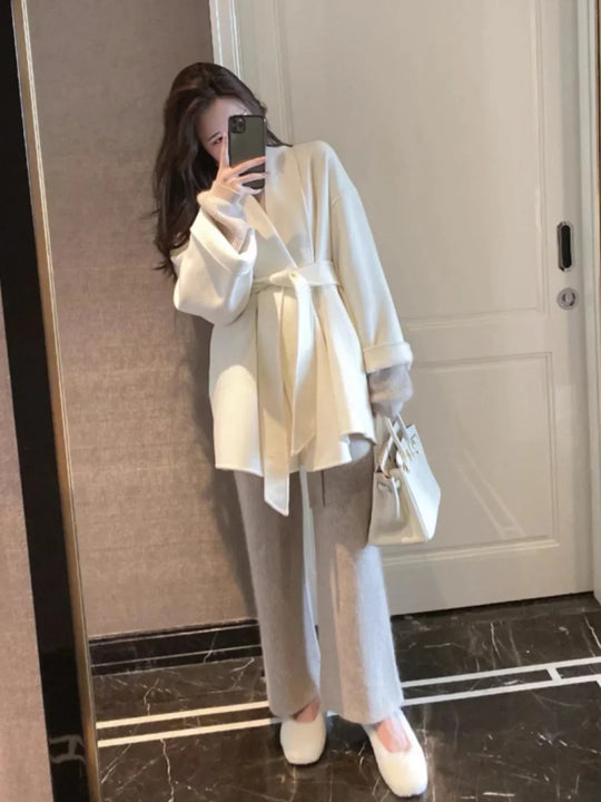Katelyn – Belted Kimono-Style Wool Coat for Women