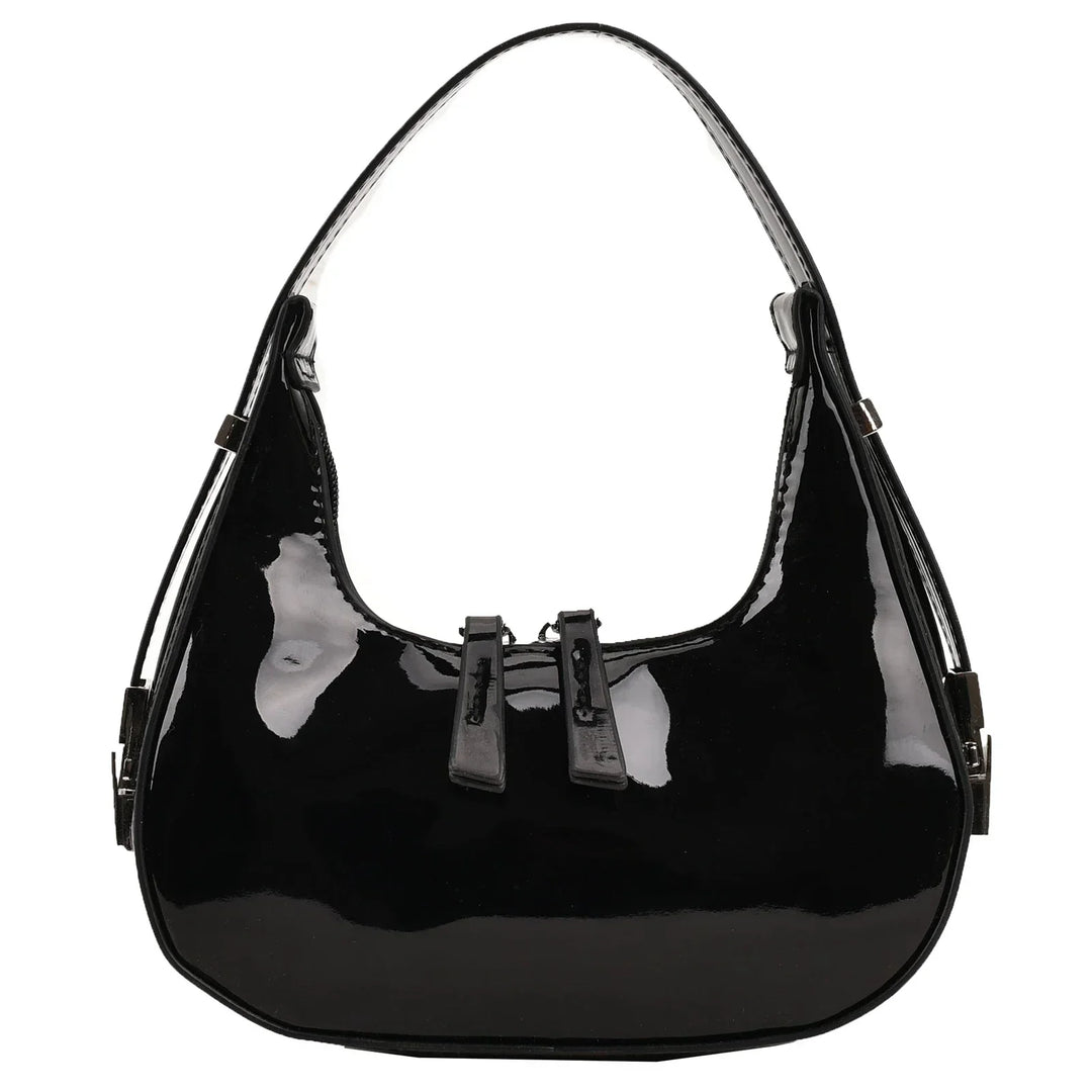 Anny – Glossy Vintage Crescent Shoulder Bag