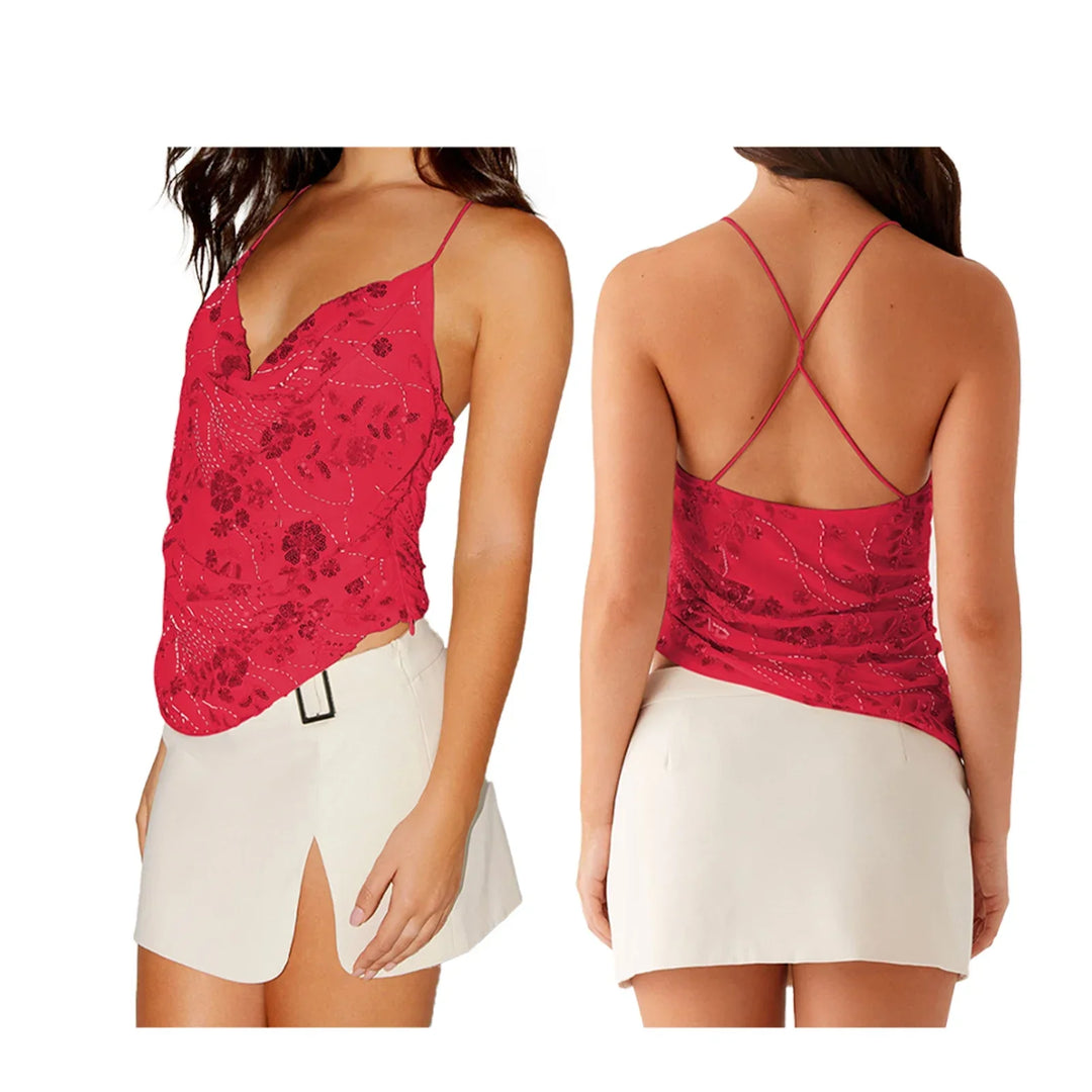 Tina – Floral Lace Spaghetti Strap Cami for Women