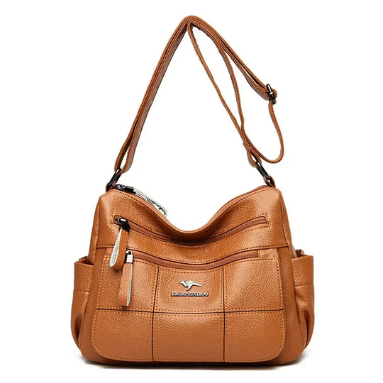 Zulay – Multi-Pocket Soft Leather Shoulder Bag for Women
