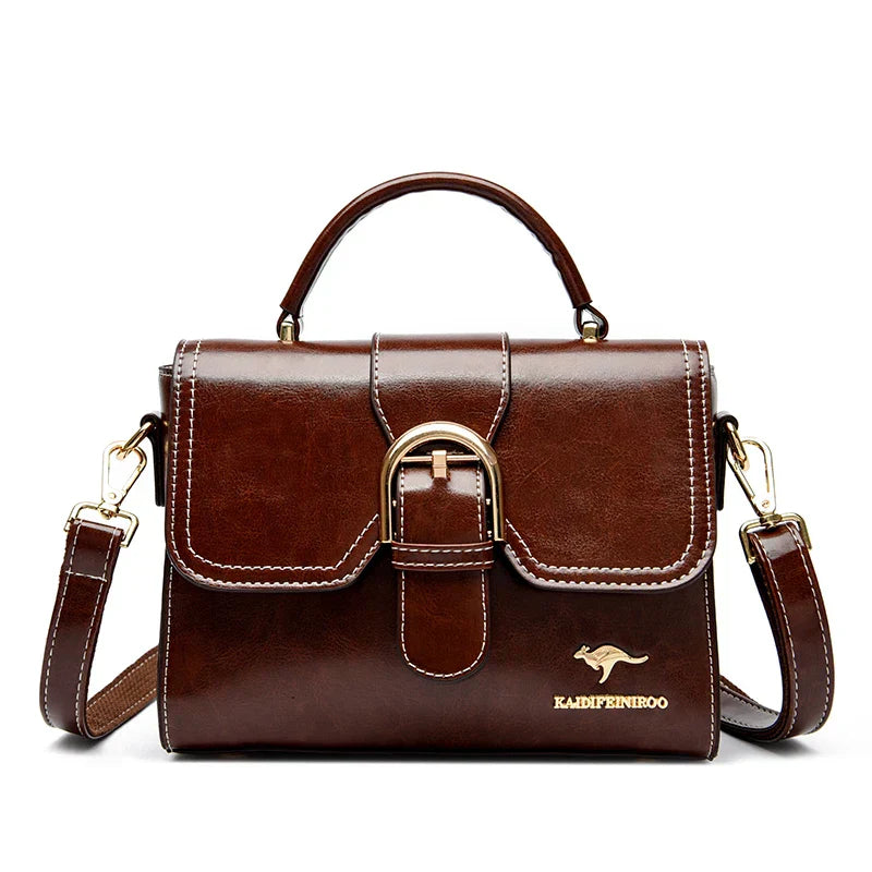 Arina – Elegant Brown Mini Shoulder Bag with Timeless Closure