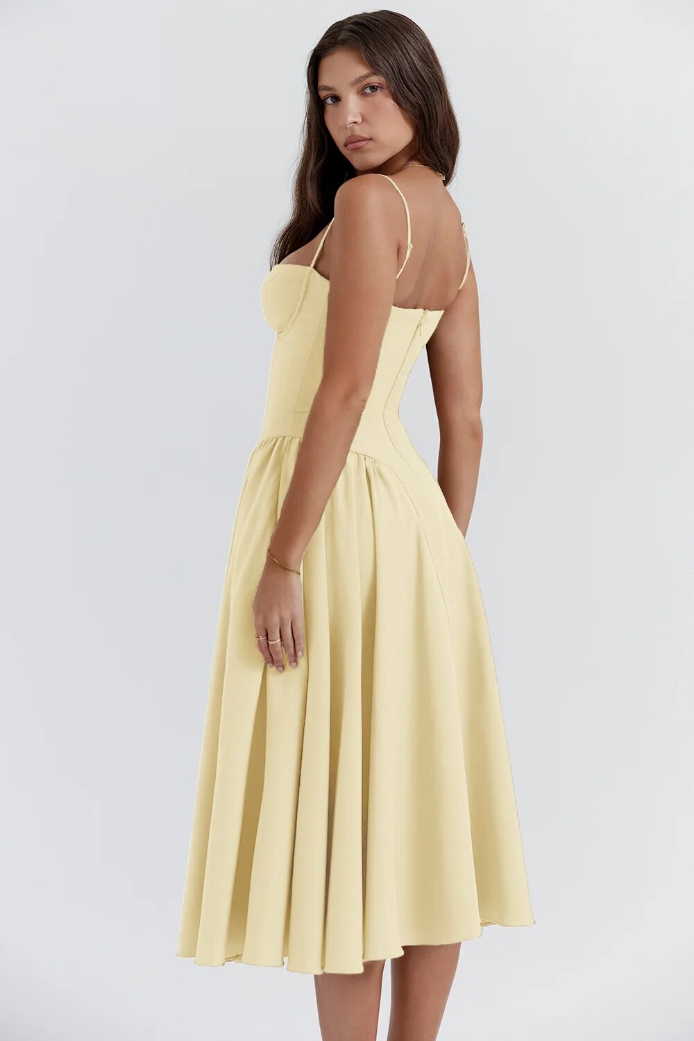 Serenah – Strapless Midi Dress with Sweetheart Bodice