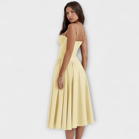 Ameline – Feminine Midi Dress with Waist Focus
