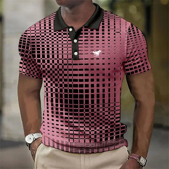 Dante – Modern Checkered Polo Shirt for Men