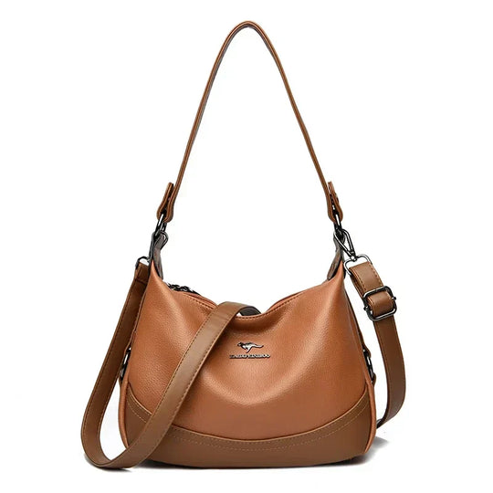 Laurel – Two-Tone Leather Shoulder Hobo Bag for Women