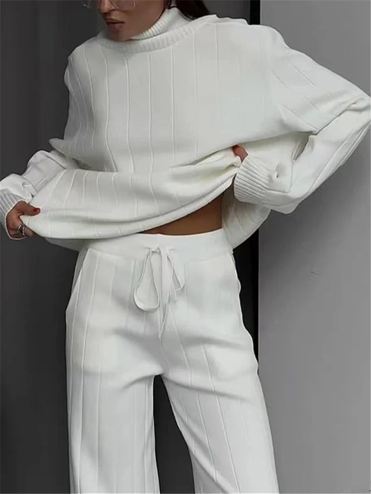 Rosalee – High-Neck Knit Two-Piece Set for Women