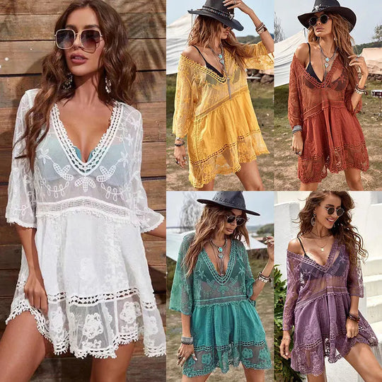 Precious – Bohemian Lace Mini Dress for Women