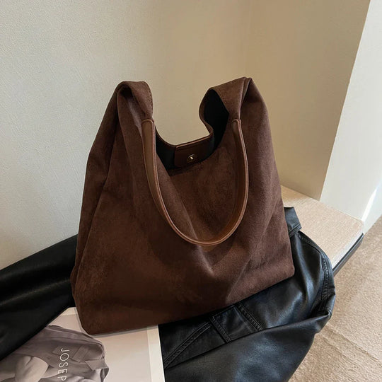Anneli – Women's Shoulder Bag with Soft Suede Appearance