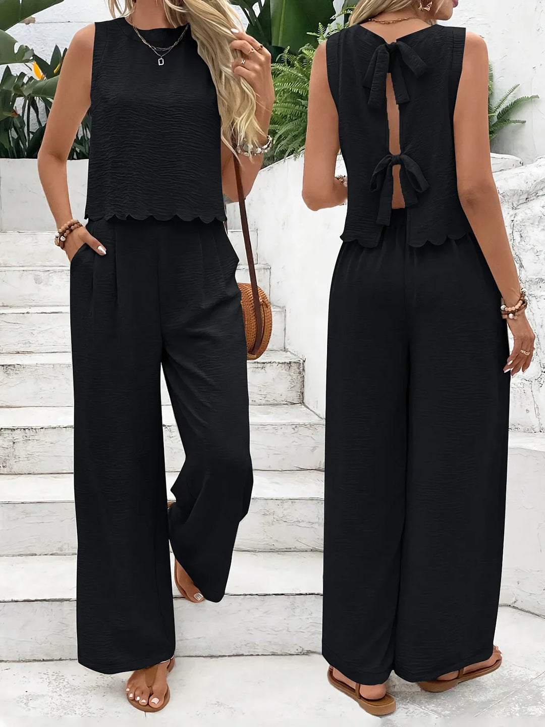 Aleia – Sleeveless Tie-Back Two-Piece Set for Women