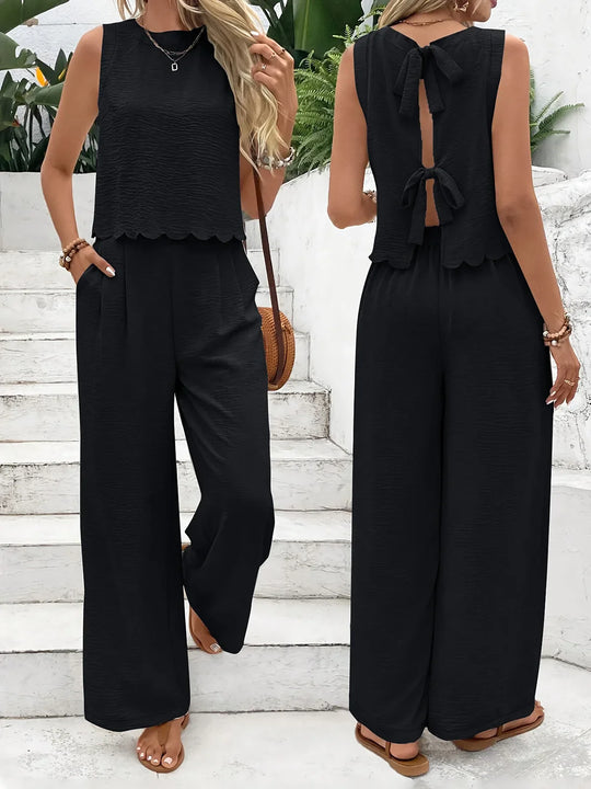Aleia – Sleeveless Tie-Back Two-Piece Set for Women
