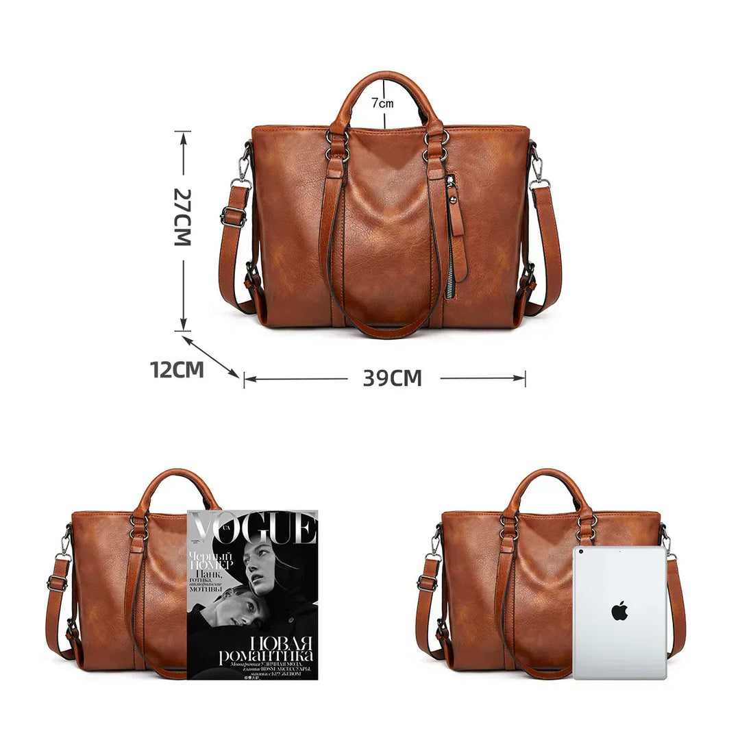 Amanda – Spacious Leather Shoulder Bag