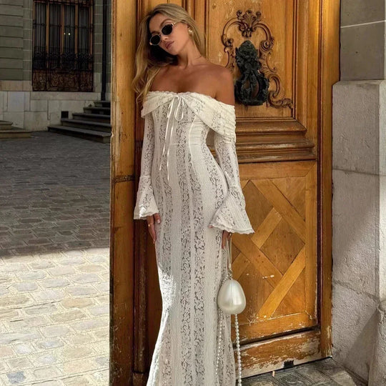 Anabelle – Off-Shoulder Lace Maxi Dress for Women