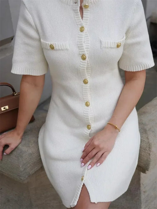 Queenzelle – Button-Down Mini Dress for Women