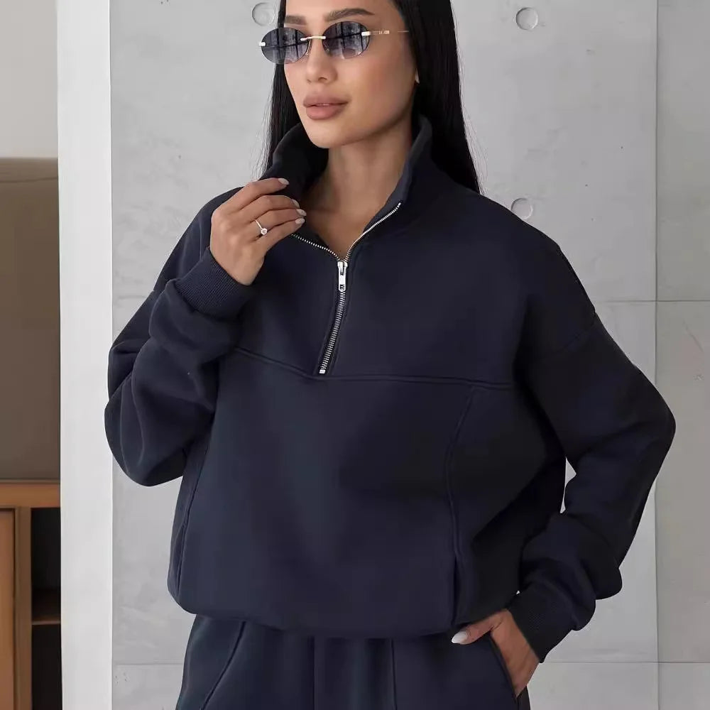 Ainara – Half-Zip Lounge Set for Women